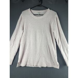 J Crew Sweater Women Medium Crew Neck Knit Light Pink Wool Blend